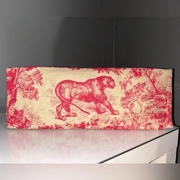 Christian Dior GWP Red Dioriviera Straw Tote Bag - Picture 9 of 10